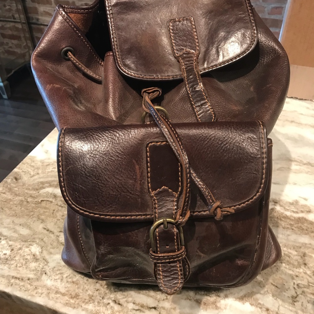 Brown Leather Backpack